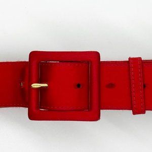 St. John Red Satin Belt